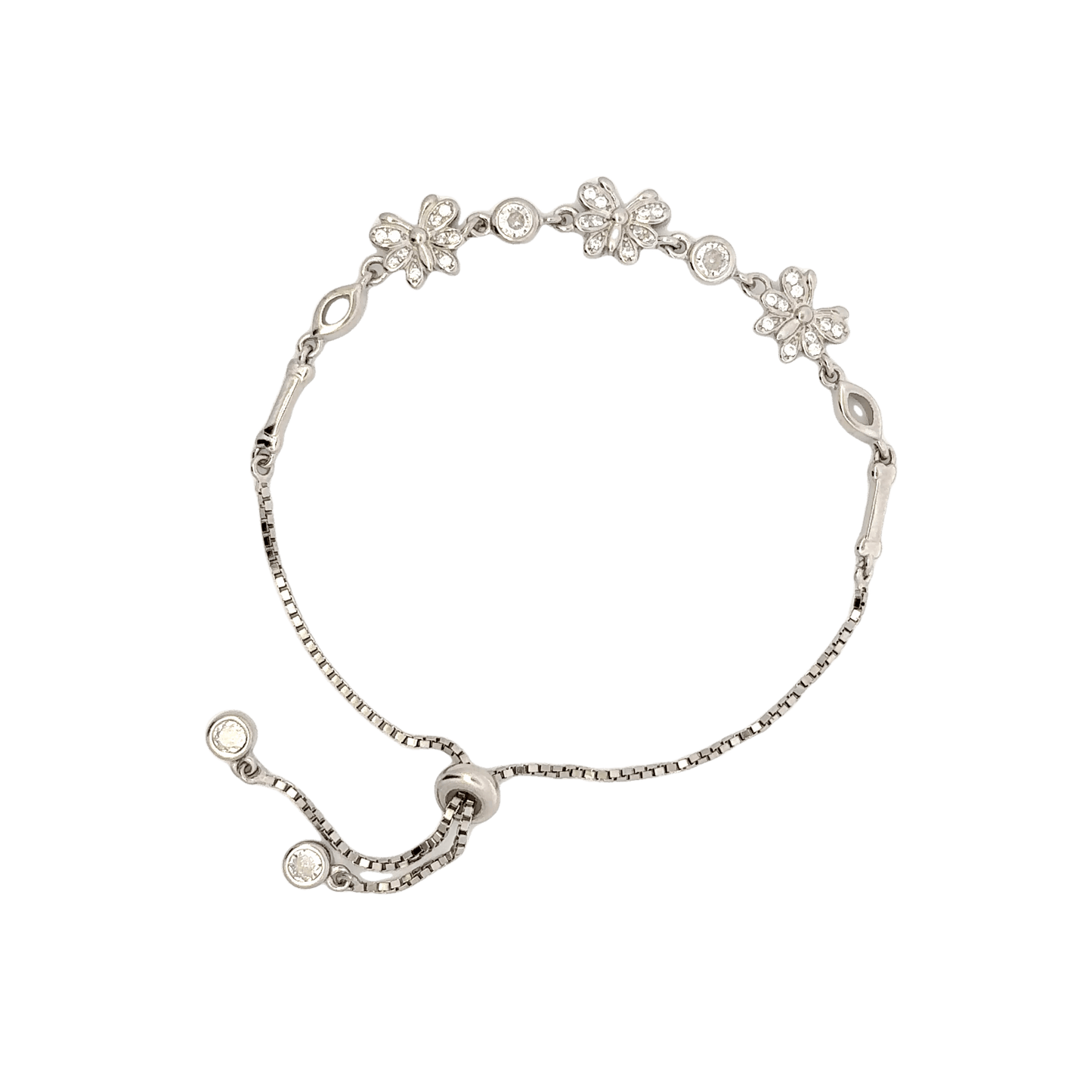 Rhodium Butterfly with charm bracelet