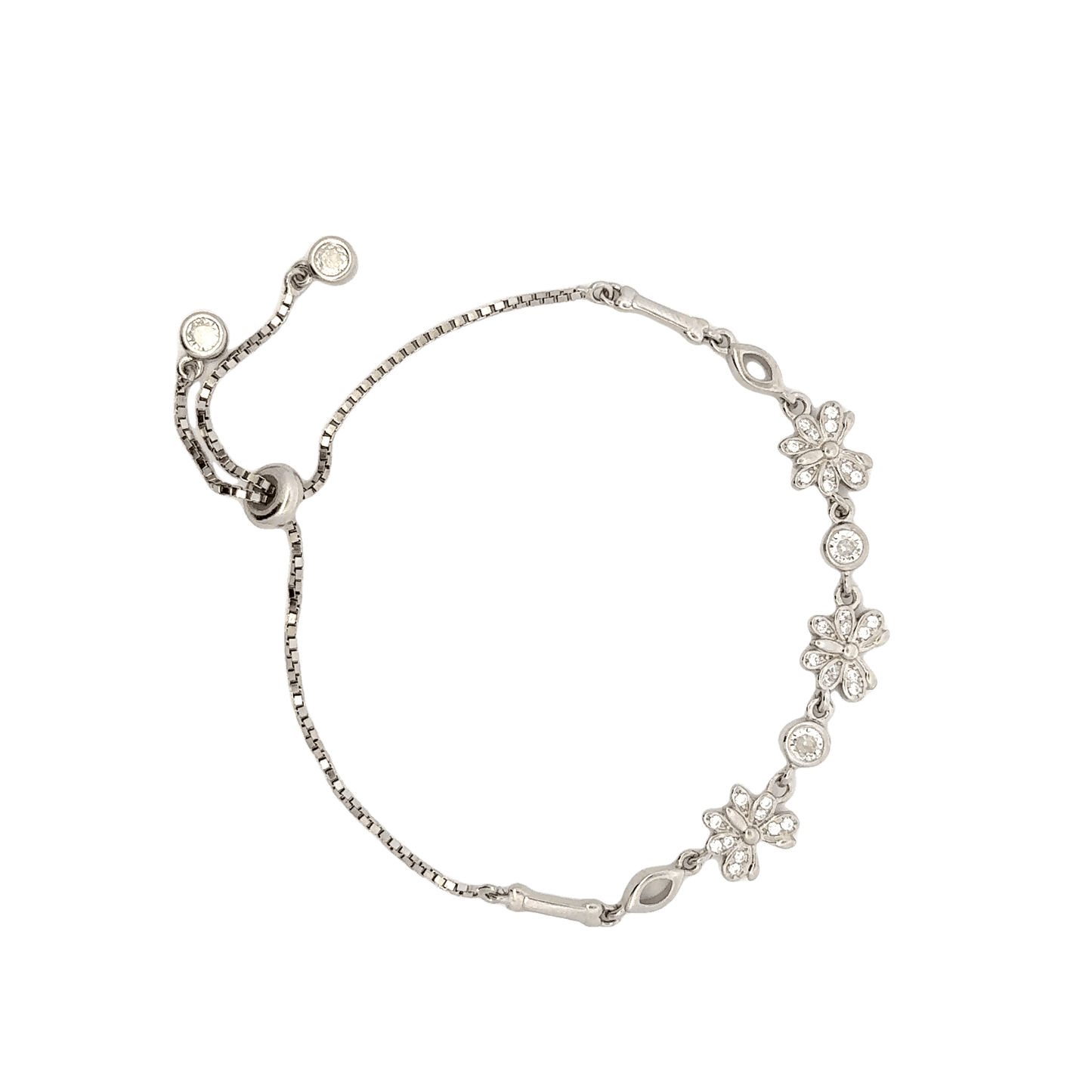 Rhodium Butterfly with charm bracelet