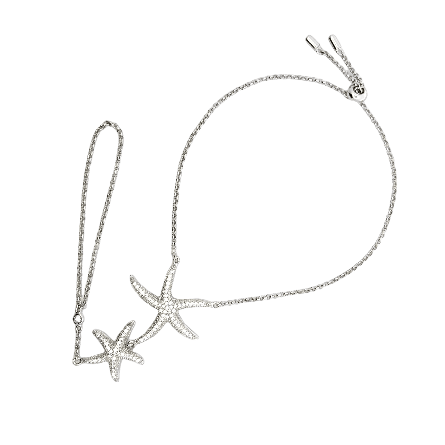 Rhodium starfish bracelet