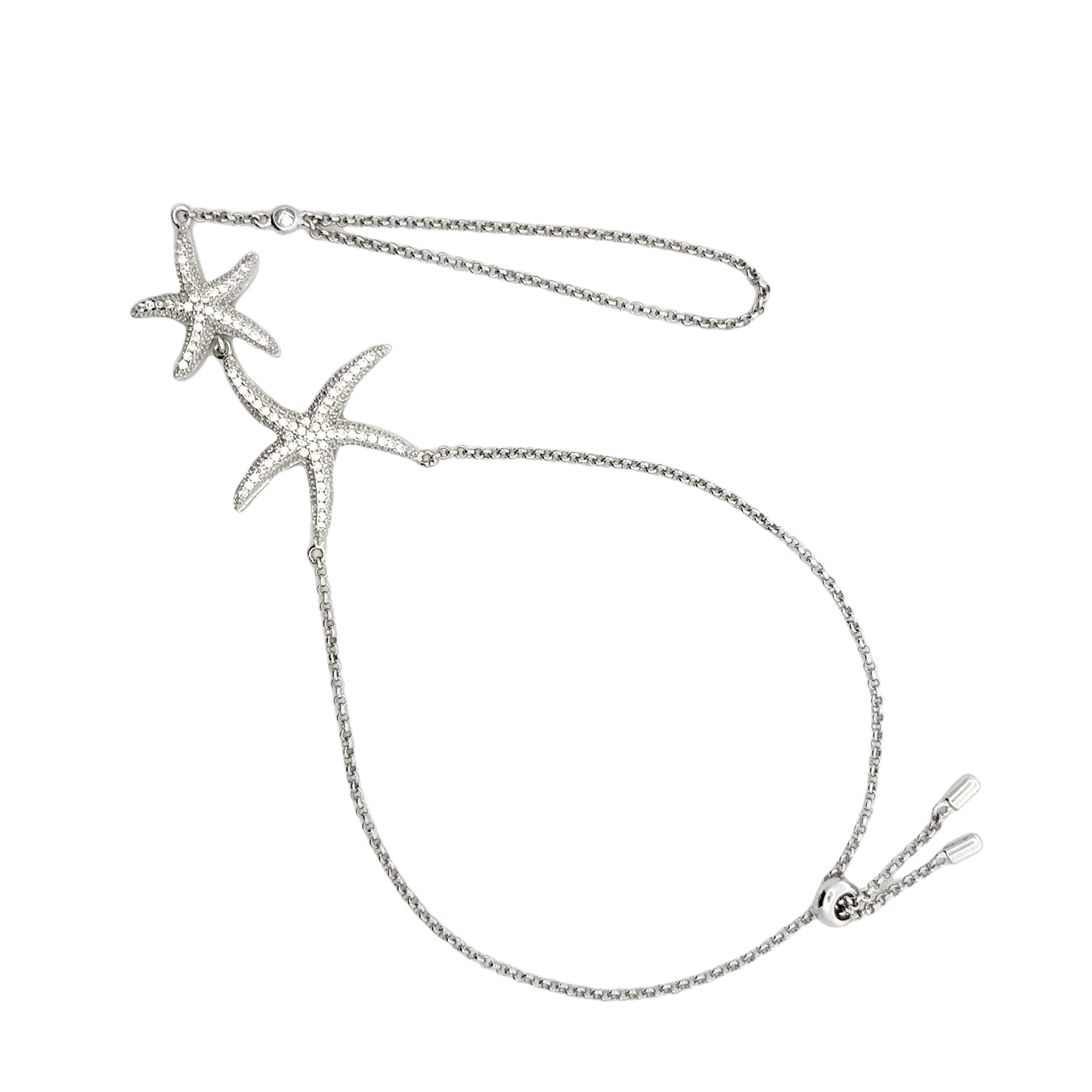 Rhodium starfish bracelet