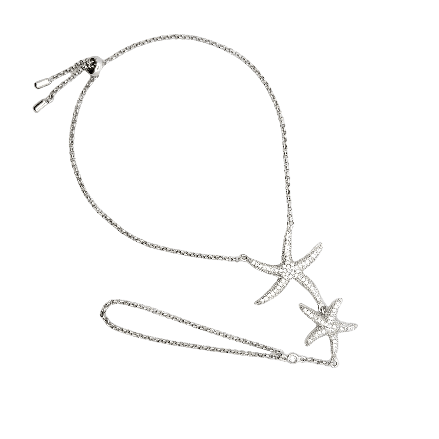 Rhodium starfish bracelet