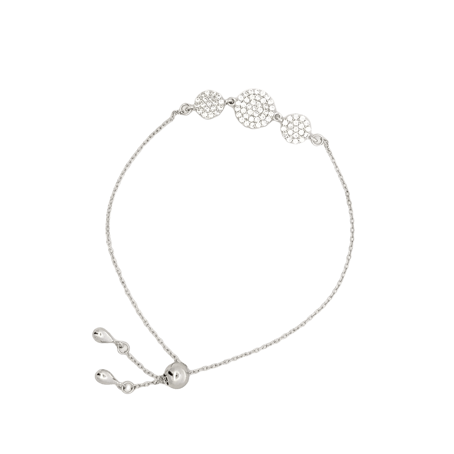Rhodium belmont bracelet
