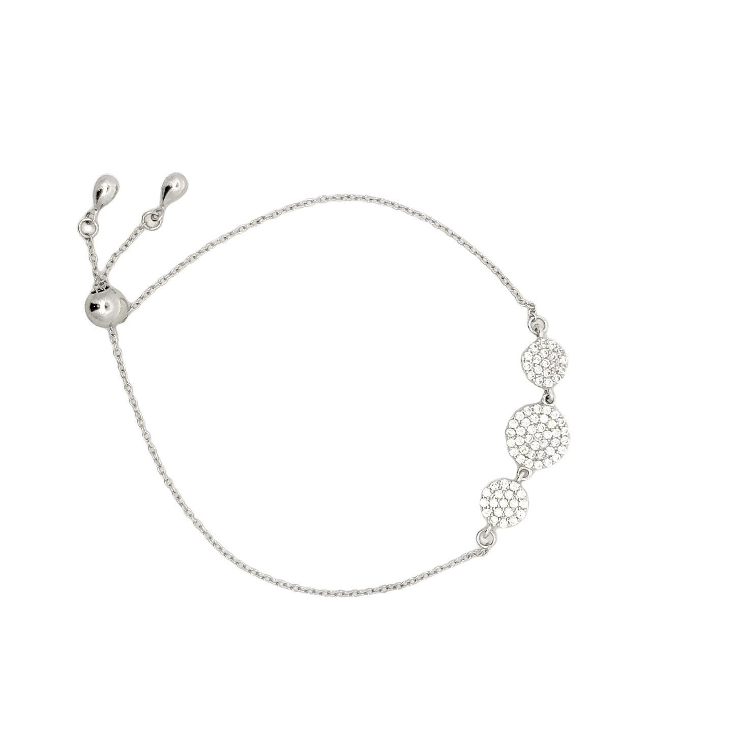 Rhodium belmont bracelet