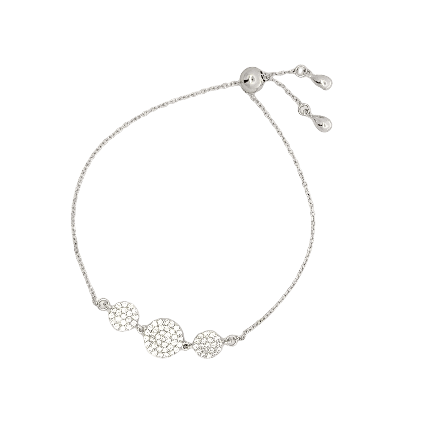 Rhodium belmont bracelet