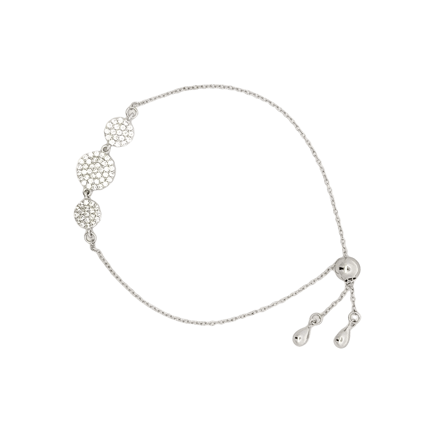 Rhodium belmont bracelet