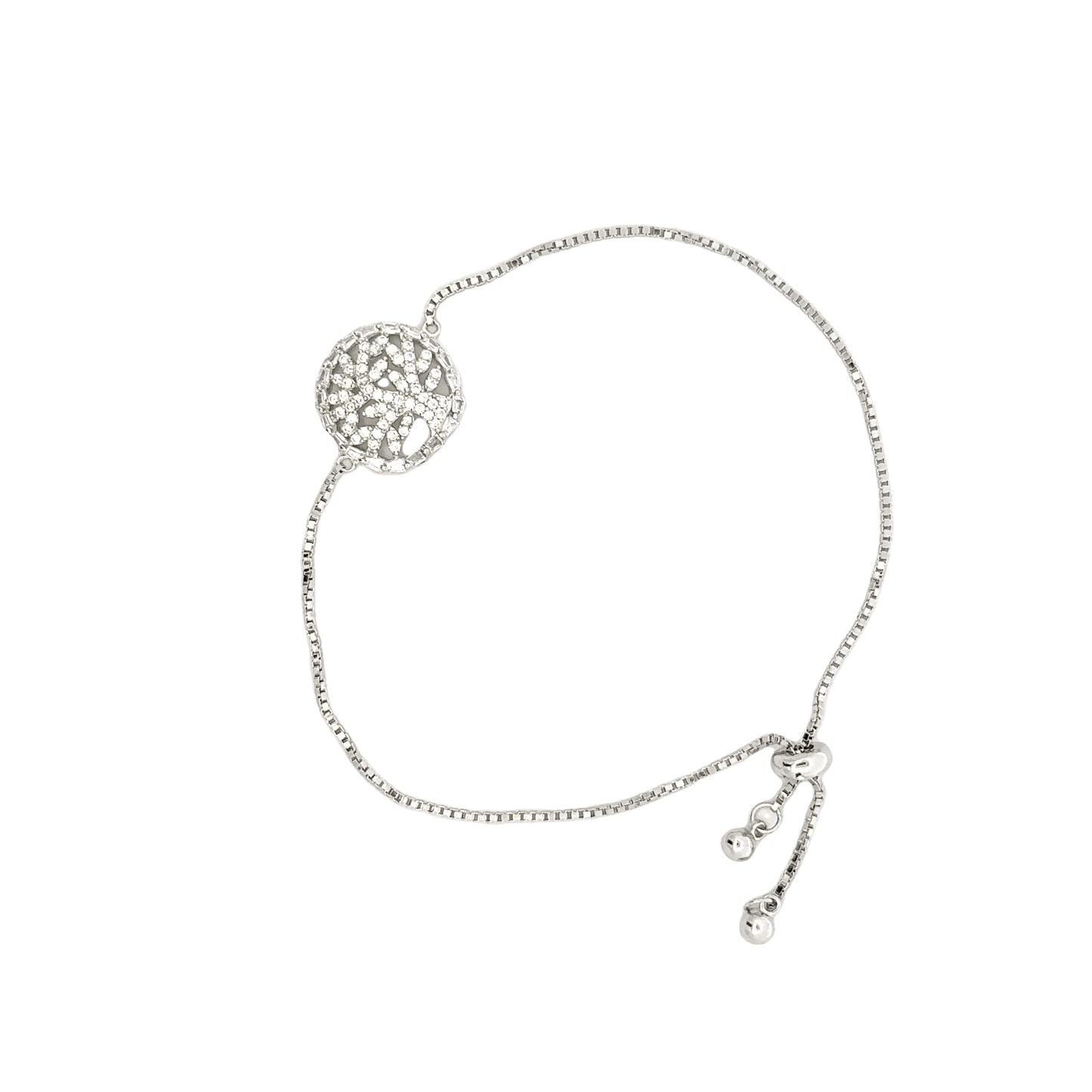 Rhodium cluster design bracelet
