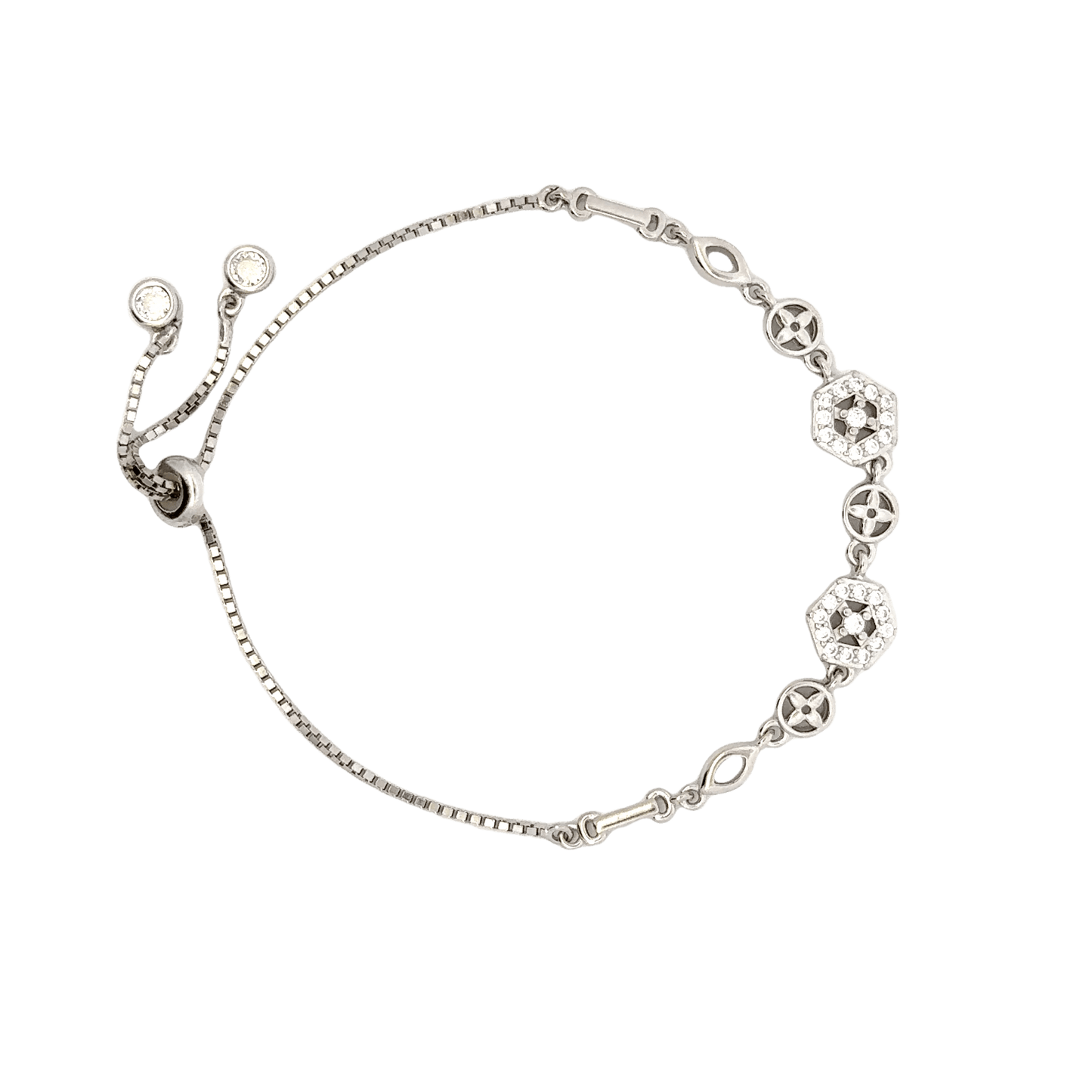 Rhodium Geometric shape bracelet