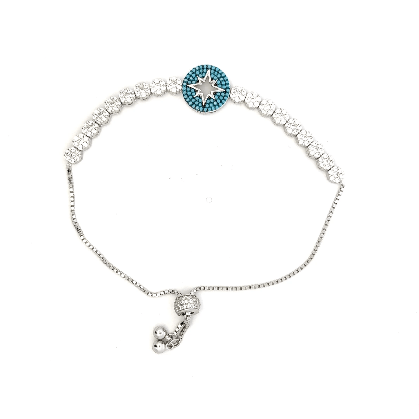 Rhodium Symmetrical Tennis design bracelet