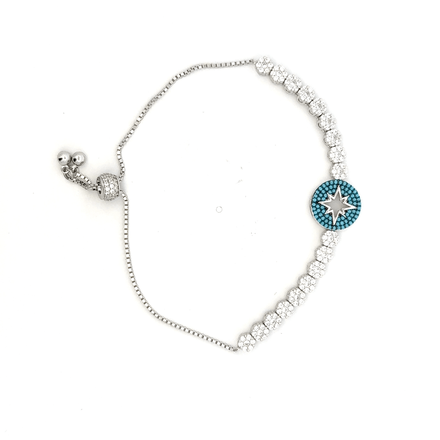 Rhodium Symmetrical Tennis design bracelet