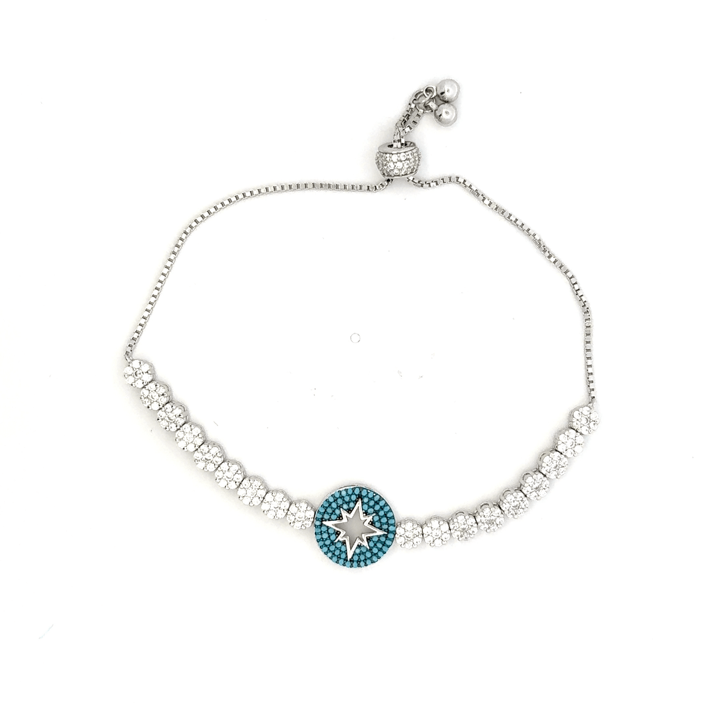 Rhodium Symmetrical Tennis design bracelet