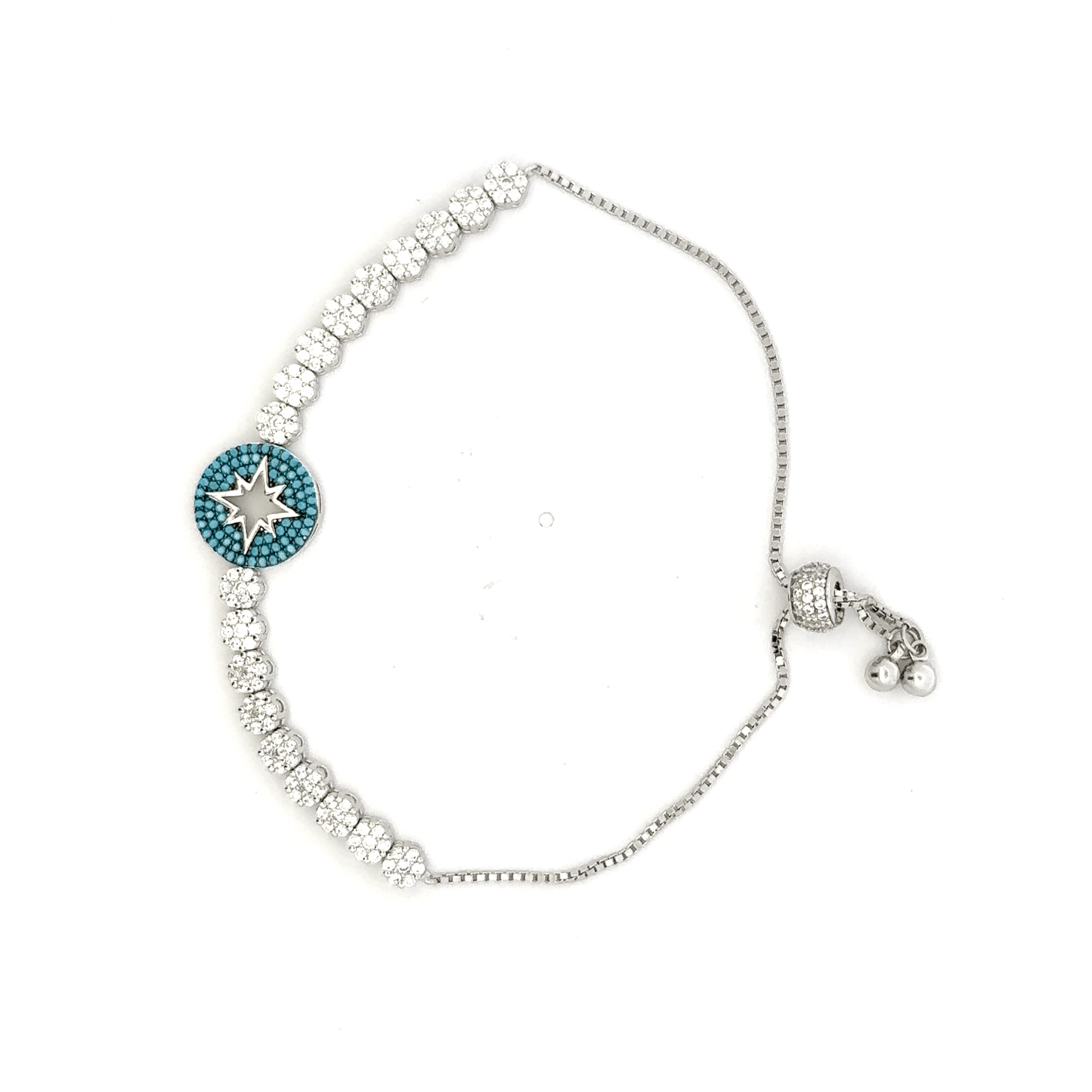 Rhodium Symmetrical Tennis design bracelet