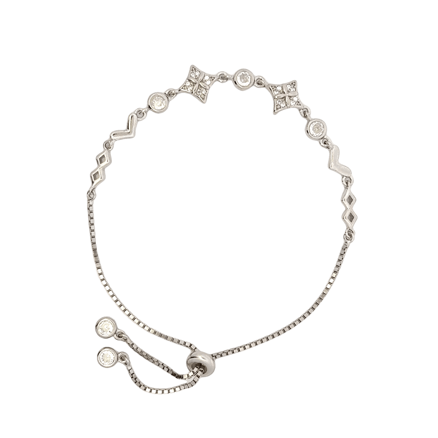Rhodium Geometric shape bracelet