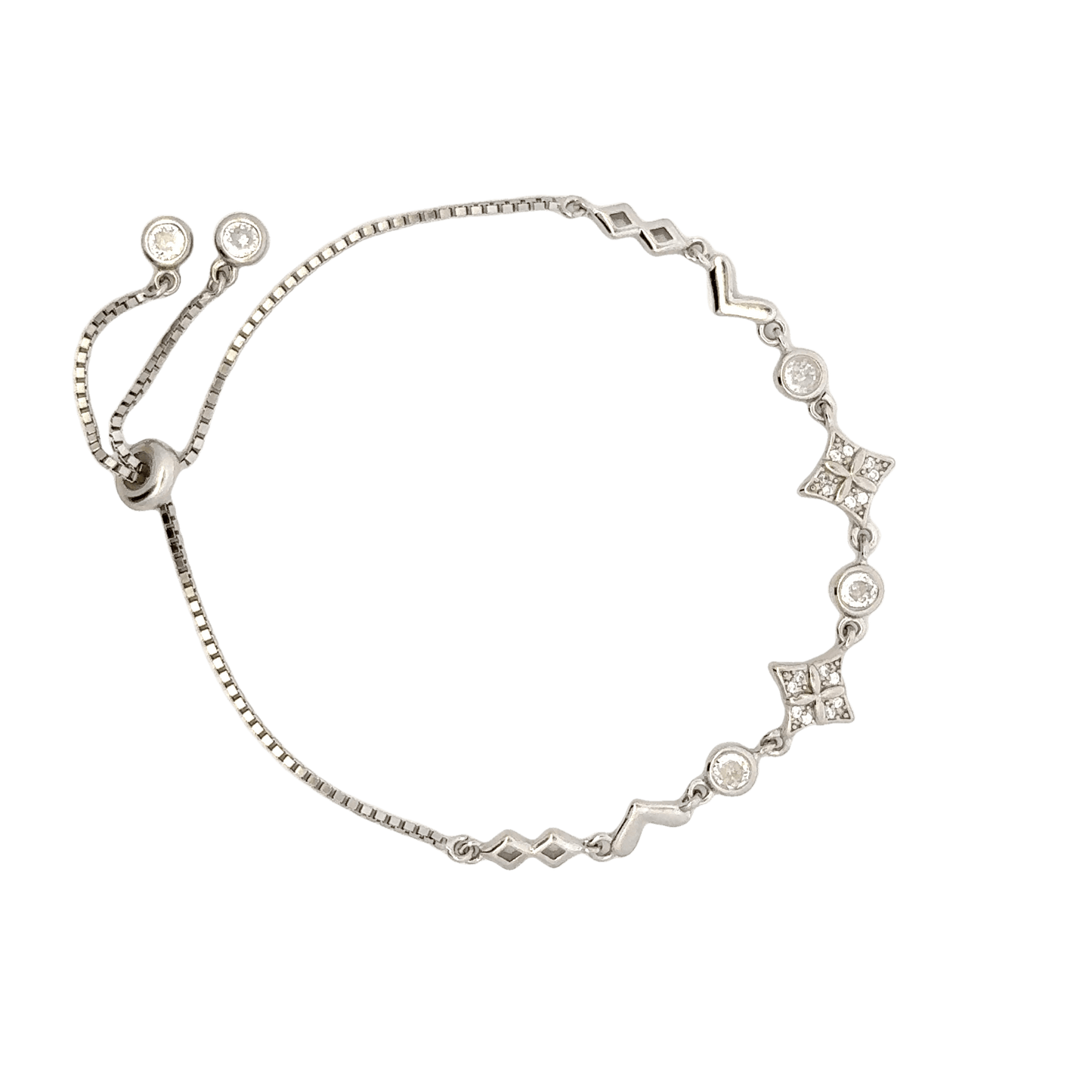 Rhodium Geometric shape bracelet