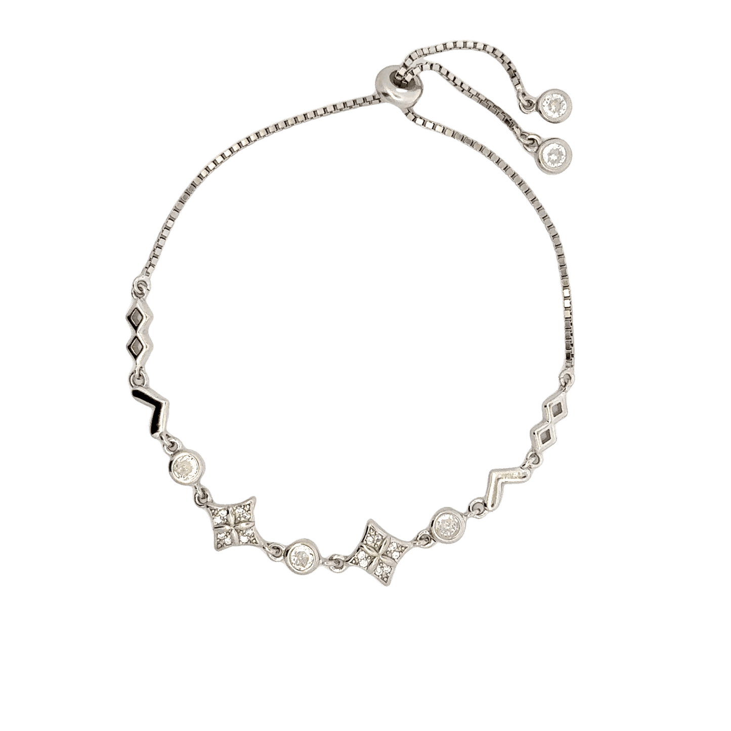 Rhodium Geometric shape bracelet