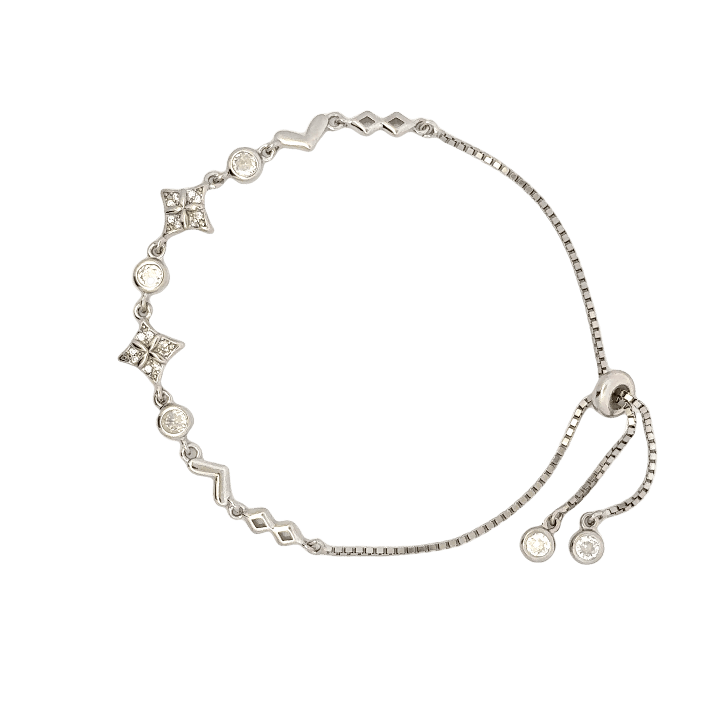 Rhodium Geometric shape bracelet