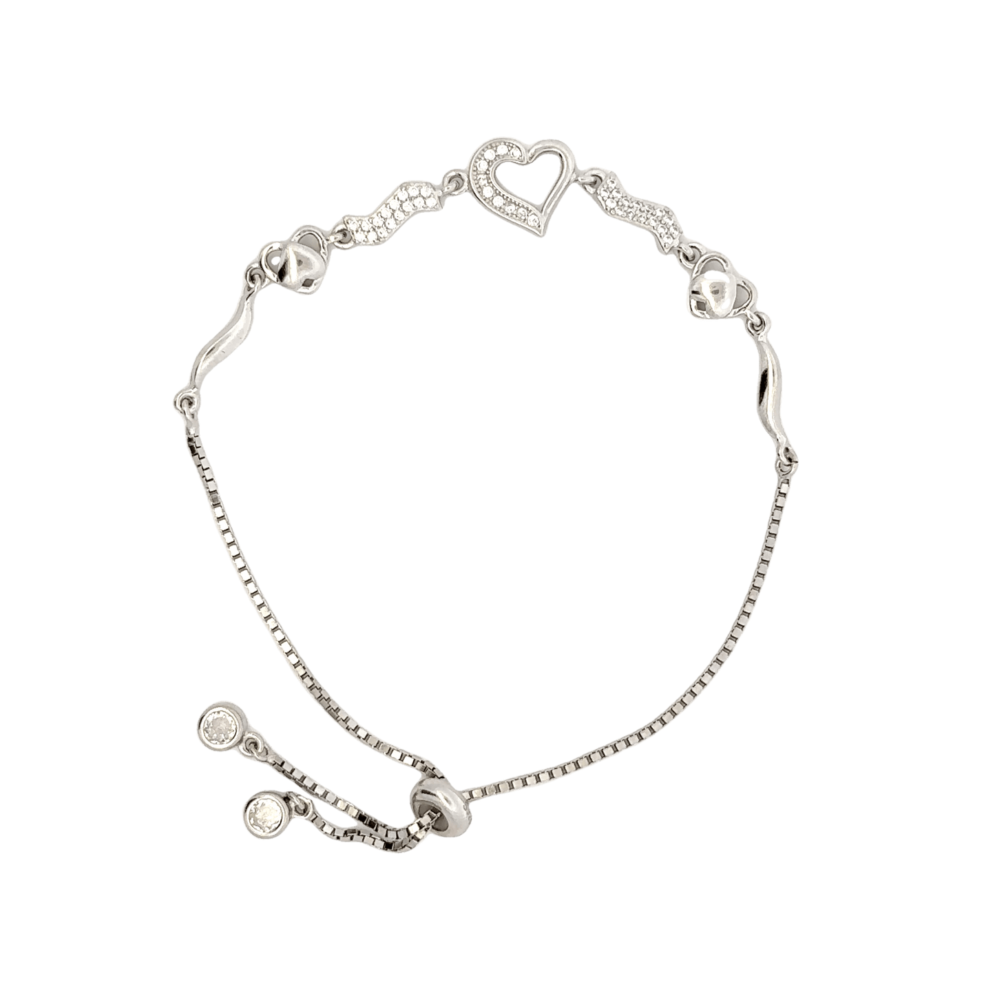 Rhodium Heart bracelet