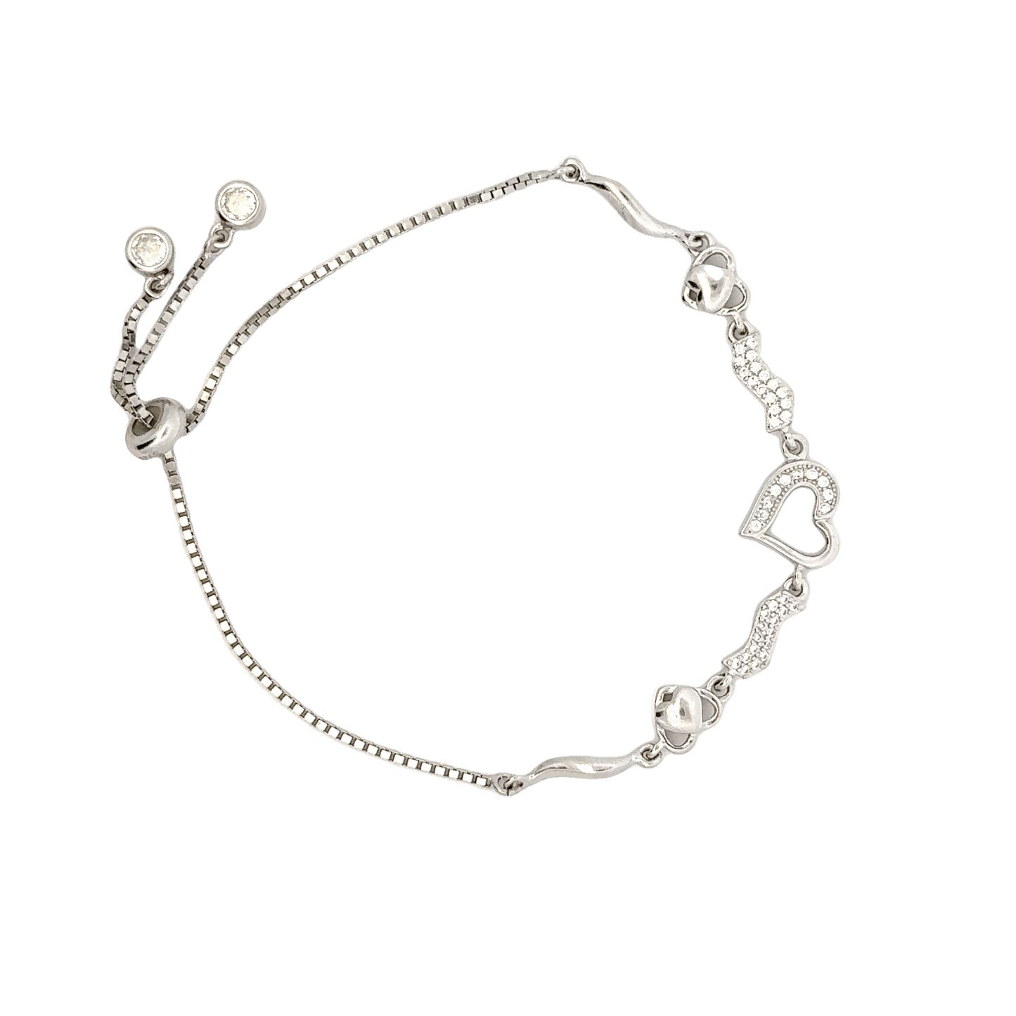 Rhodium Heart bracelet