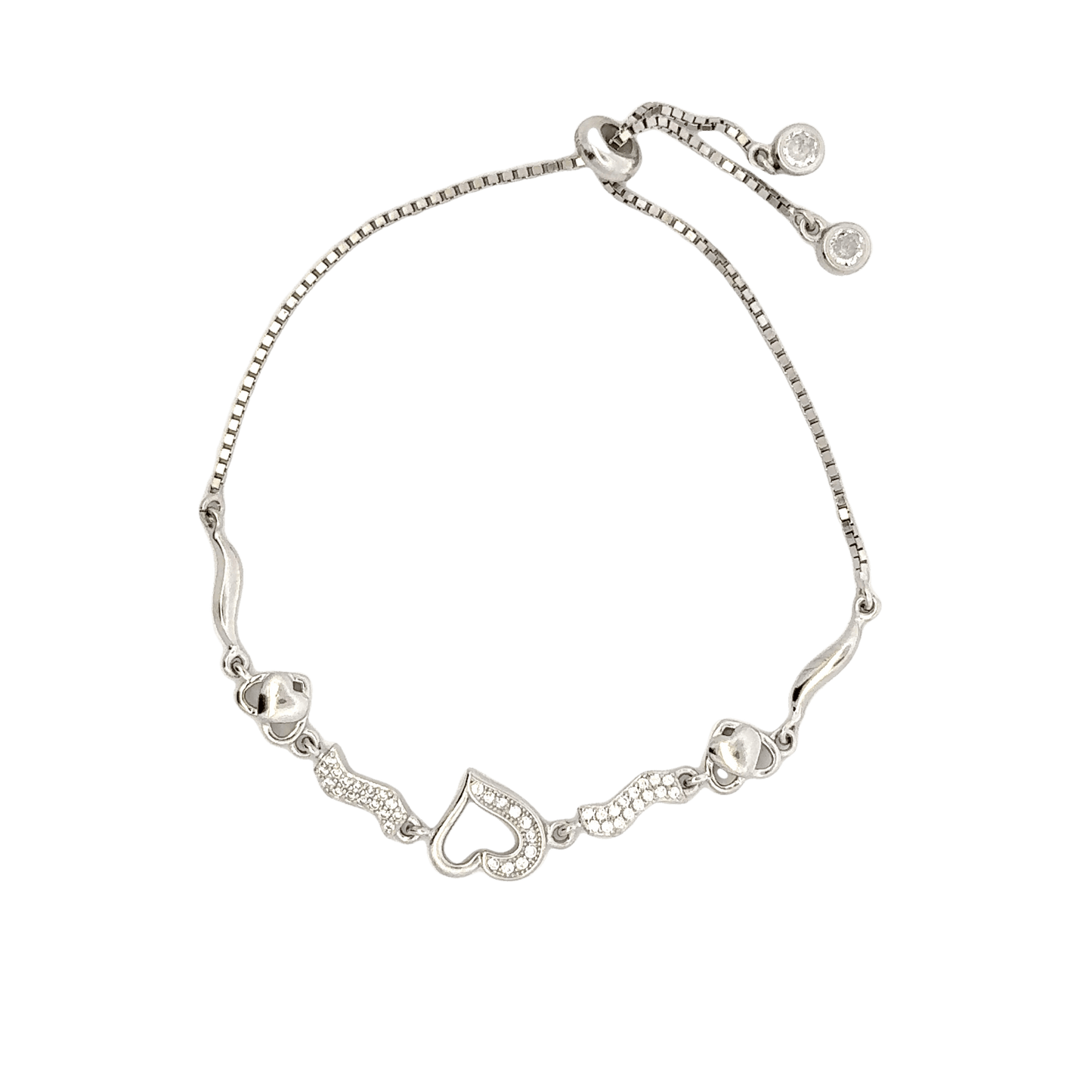 Rhodium Heart bracelet