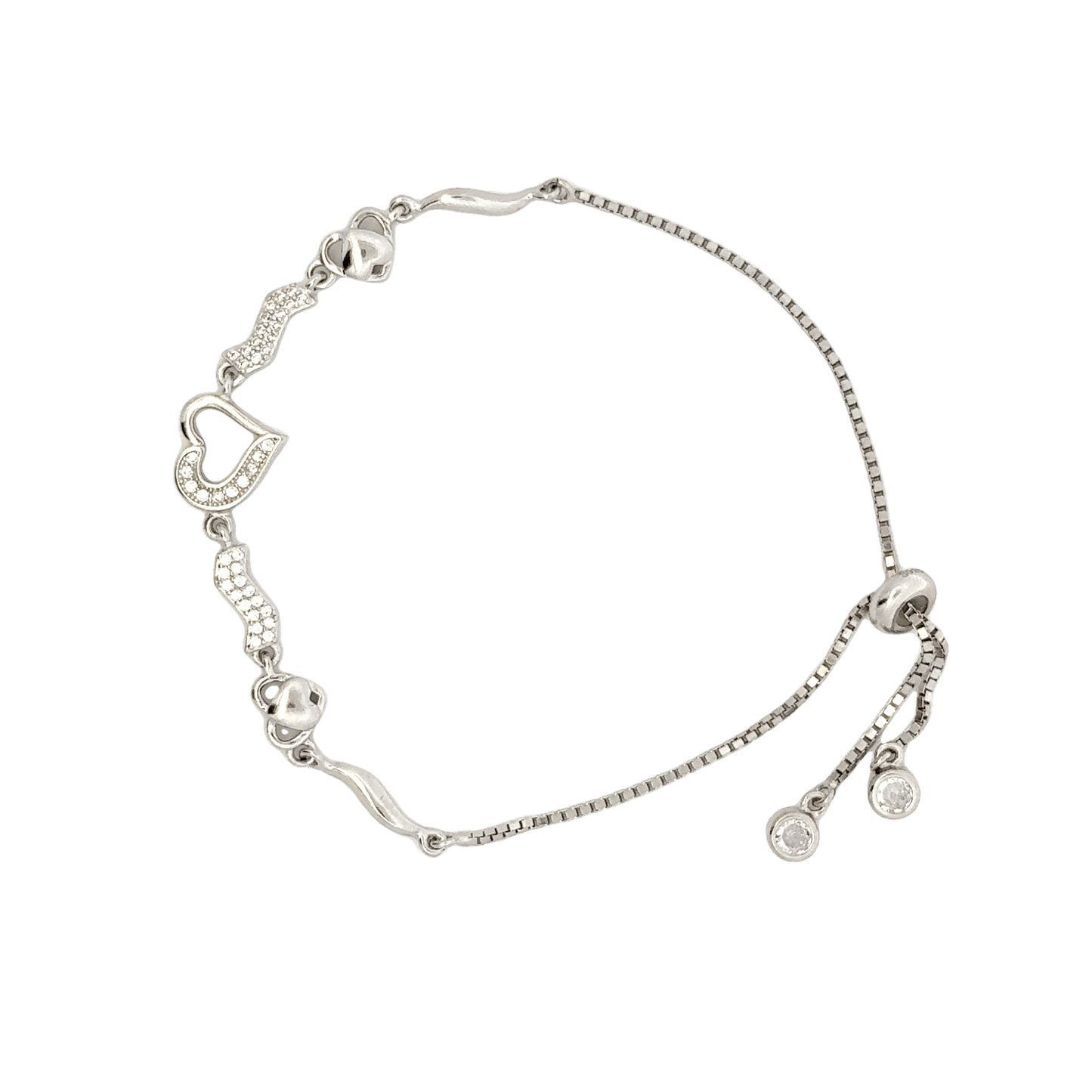Rhodium Heart bracelet