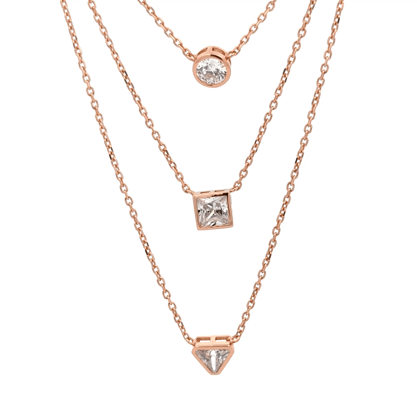 Rosegold Geometry Chain With Pendant
