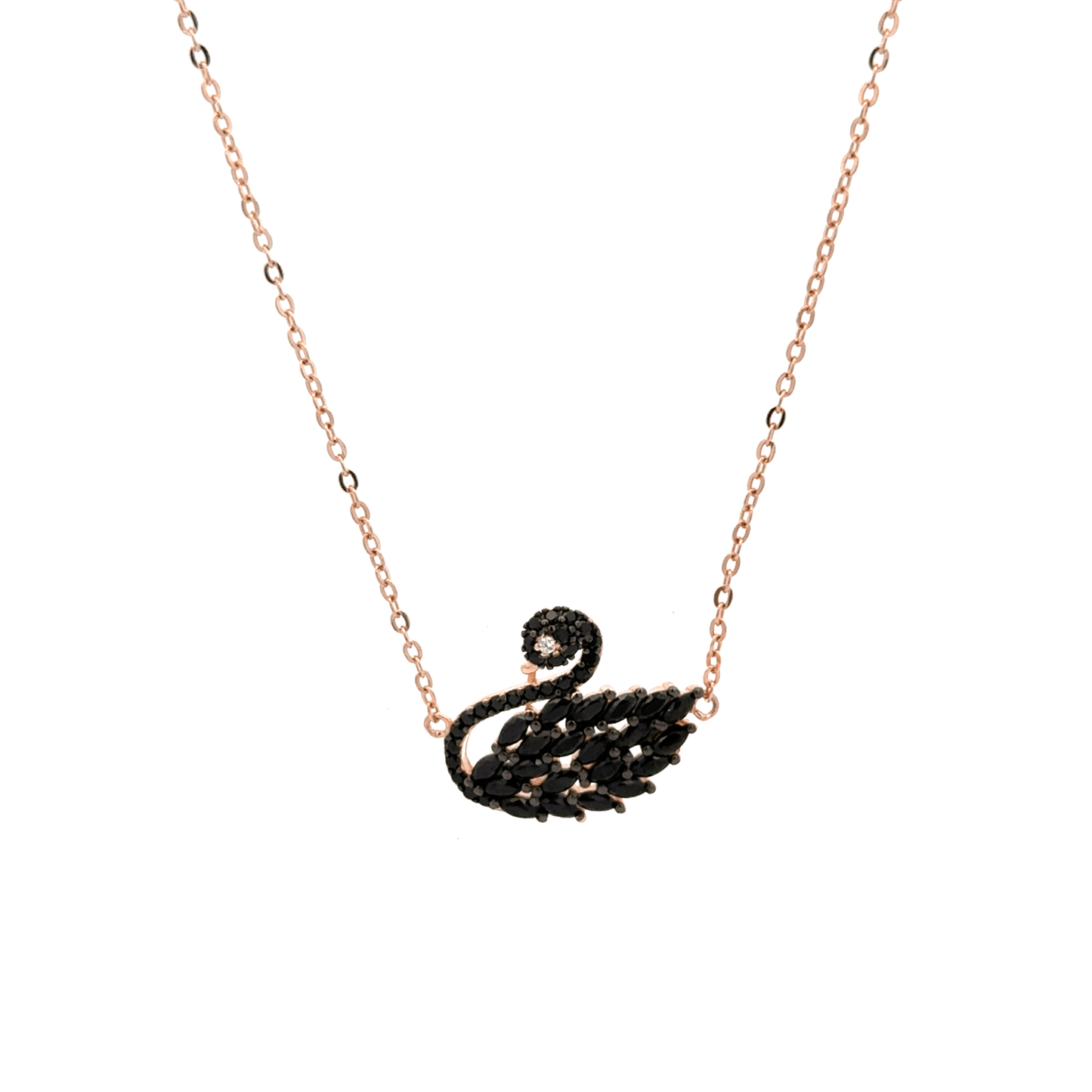 Rosegold Swan Chain With Pendant