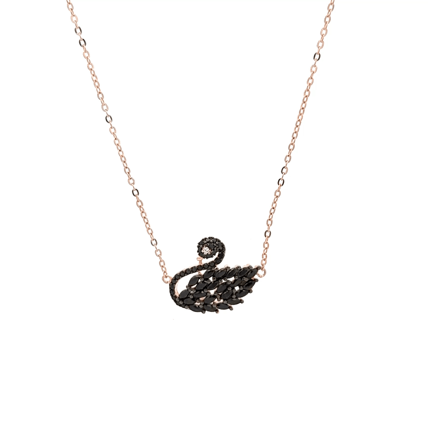 Rosegold Swan Chain With Pendant