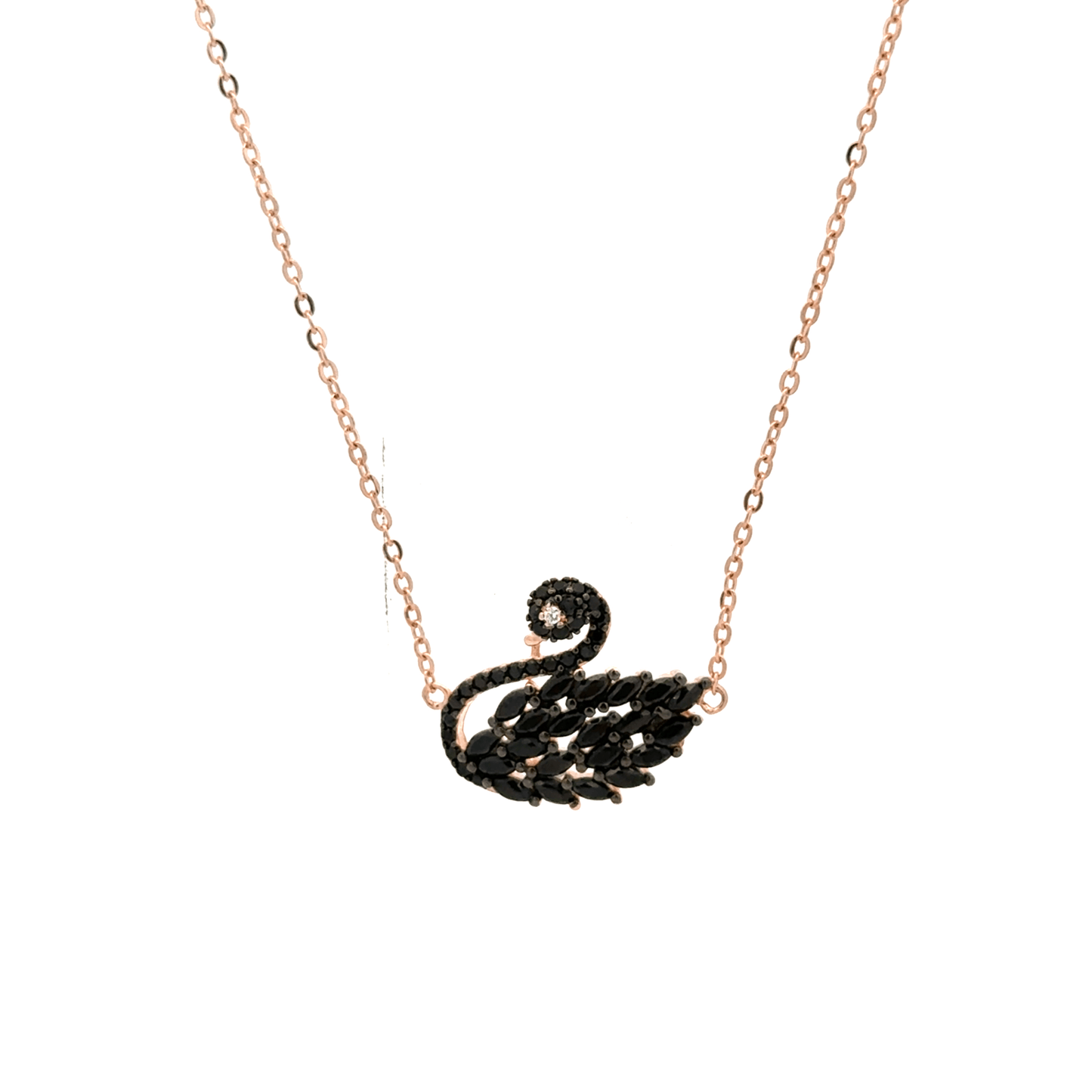 Rosegold Swan Chain With Pendant