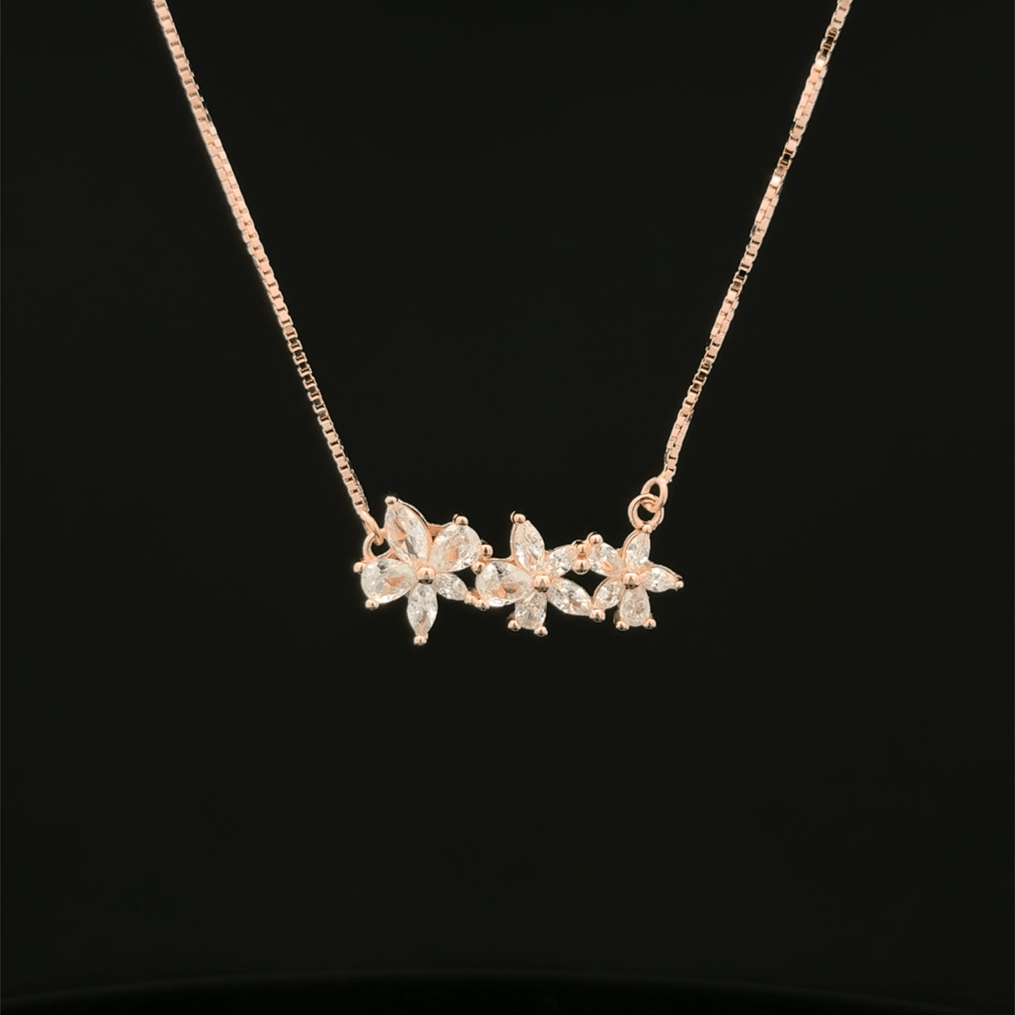 Three Flower Chain Pendant