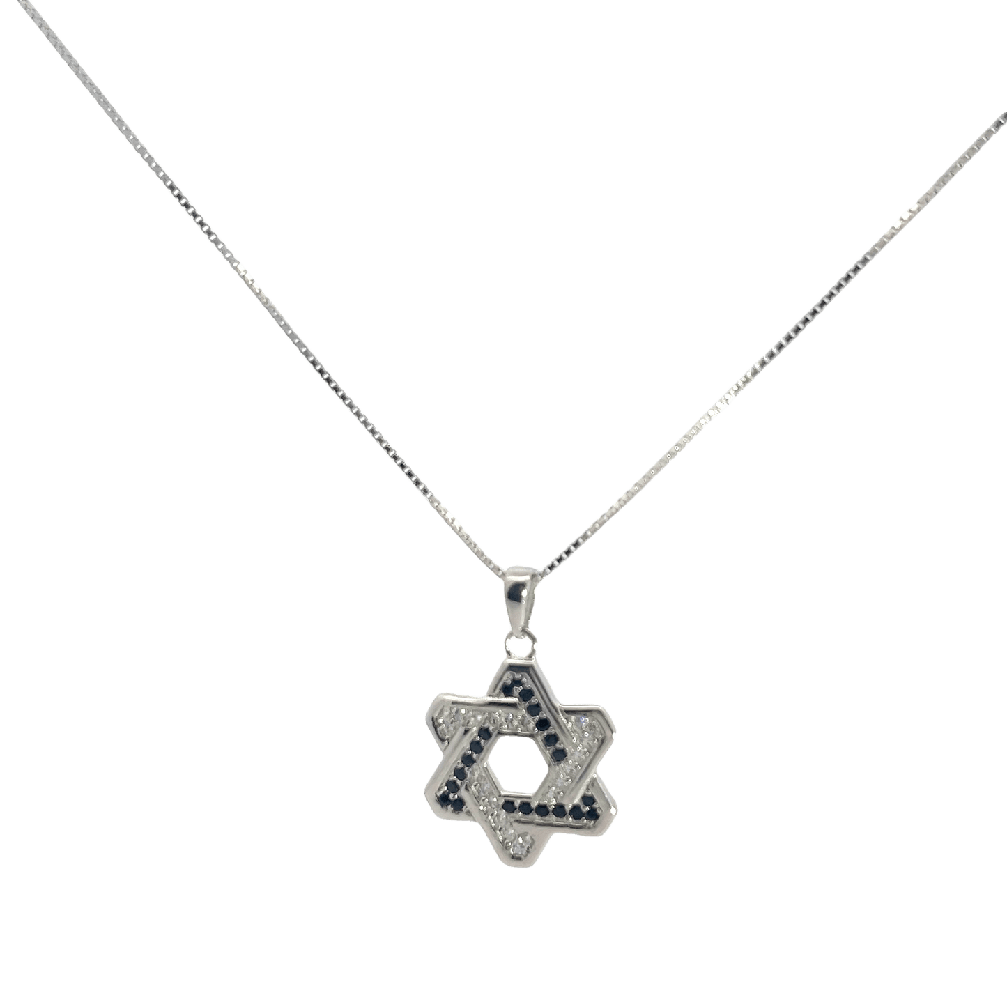 Rhodium star chain with pendent