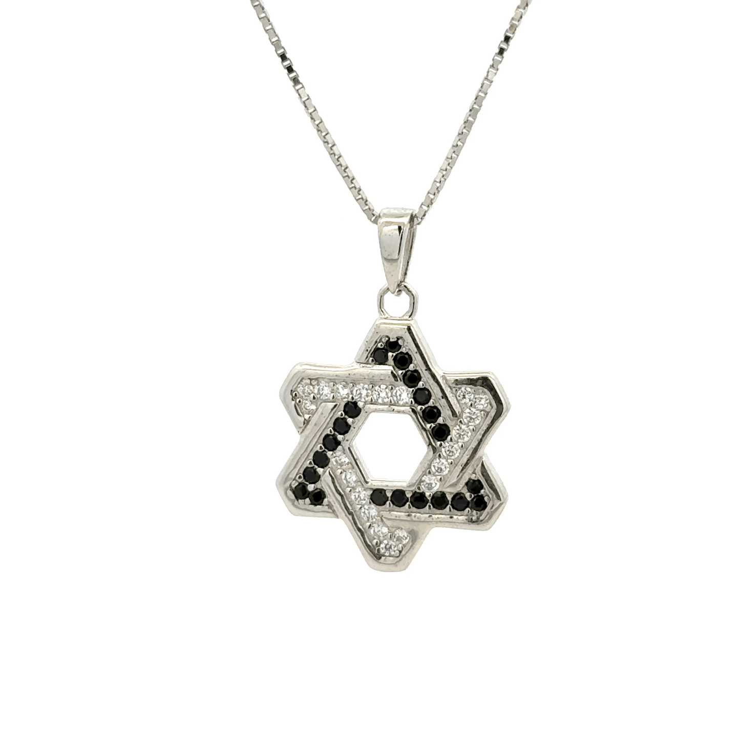 Rhodium star chain with pendent