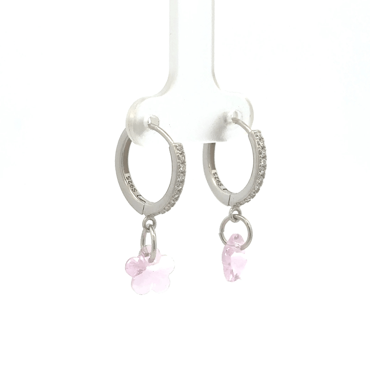 Flower White Drops Baali Earring