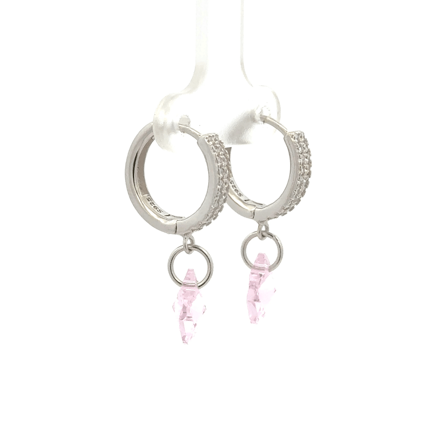 Flower White Drops Baali Earring