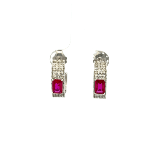 Multistone Hoop Earring