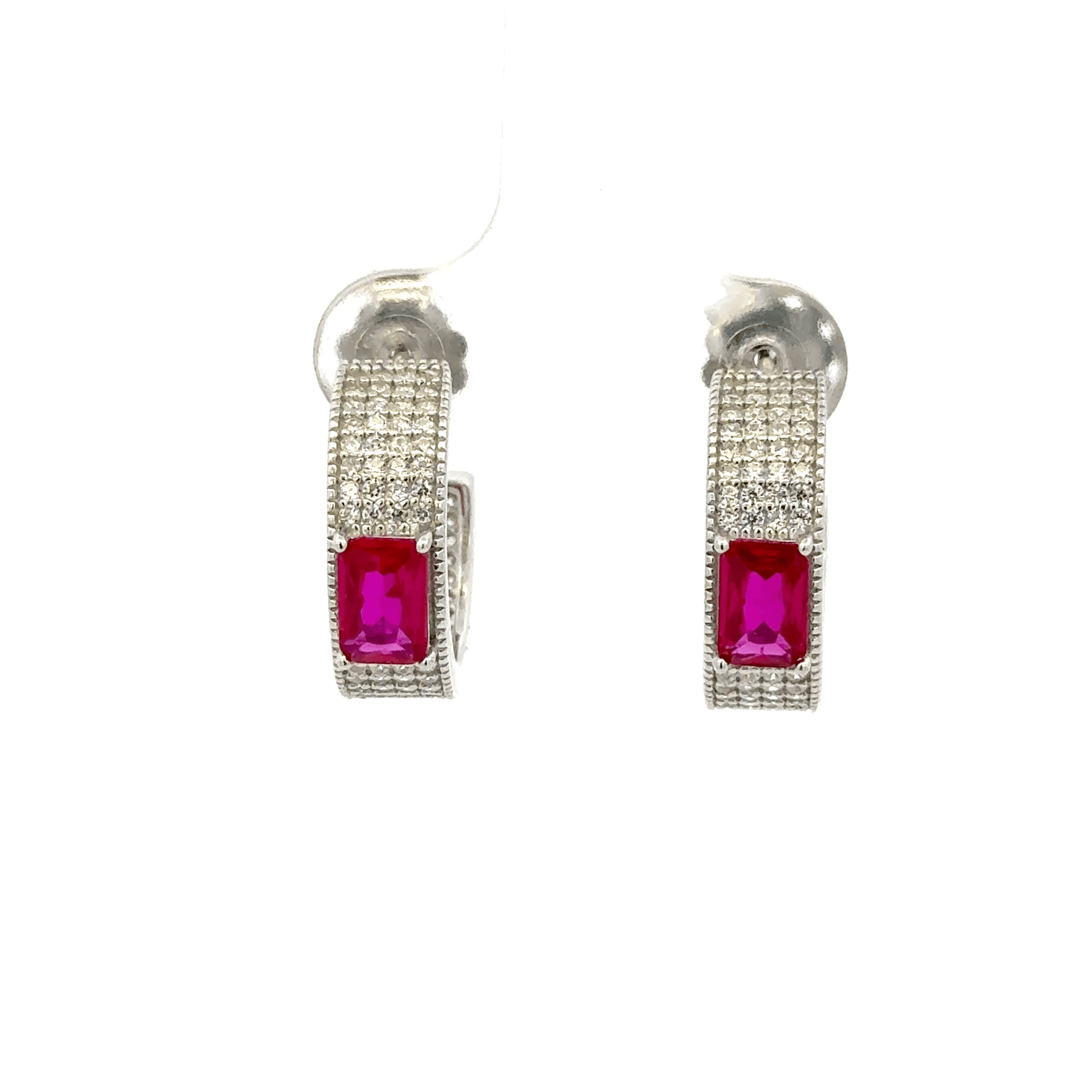Multistone Hoop Earring