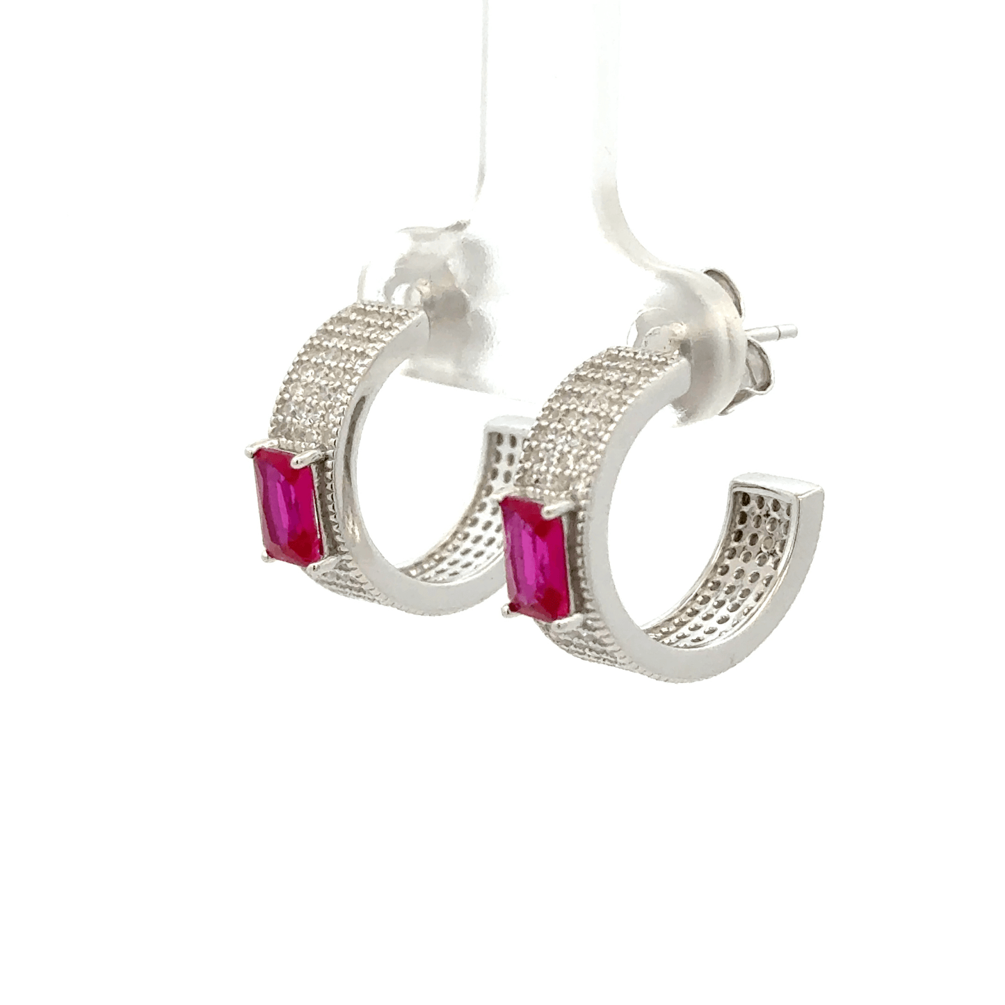 Multistone Hoop Earring