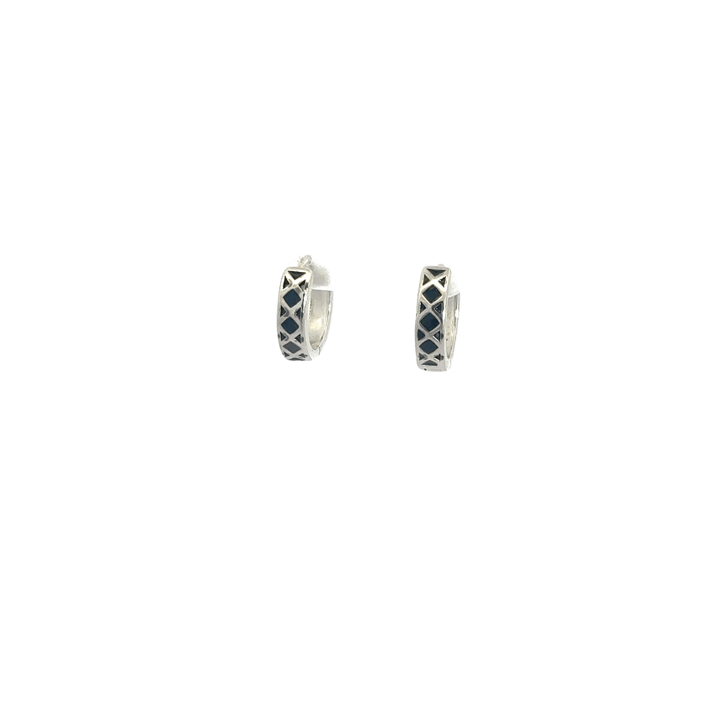 Black Enamel Bali Earring