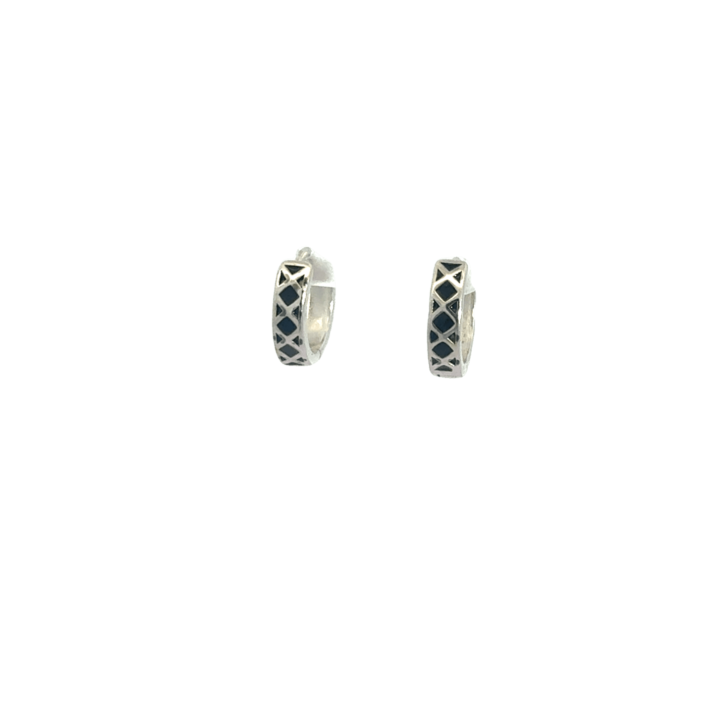 Black Enamel Bali Earring