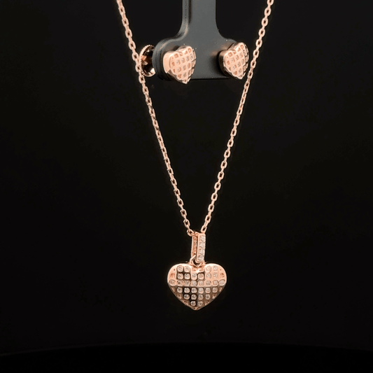 Heart Chain Pendant With Earring