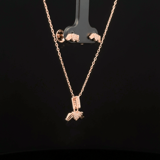 Flying Heart Chain Pendant Earring