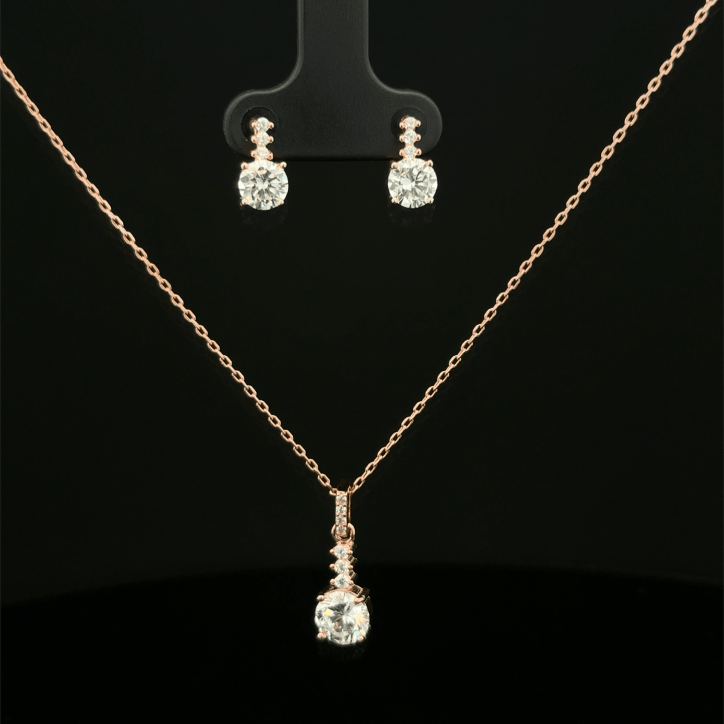 Square Chain Pendant Earrings