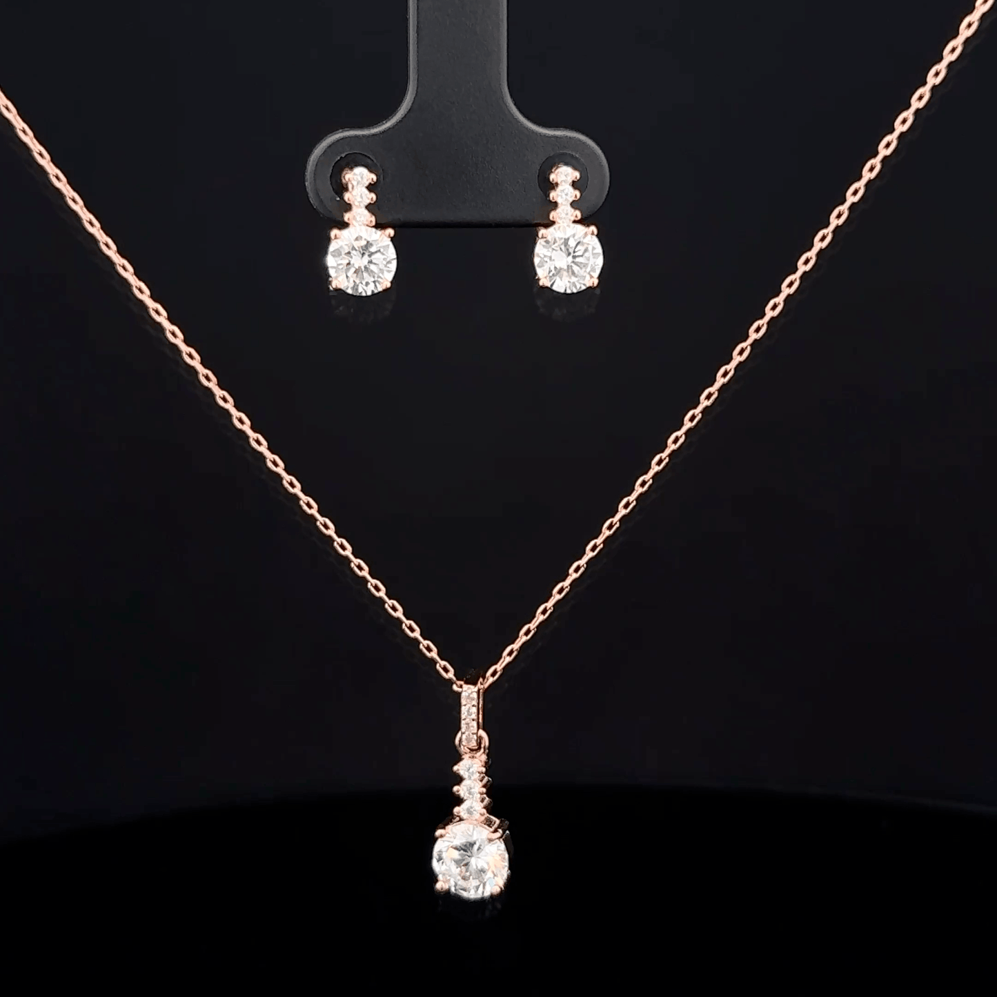 Square Chain Pendant Earrings
