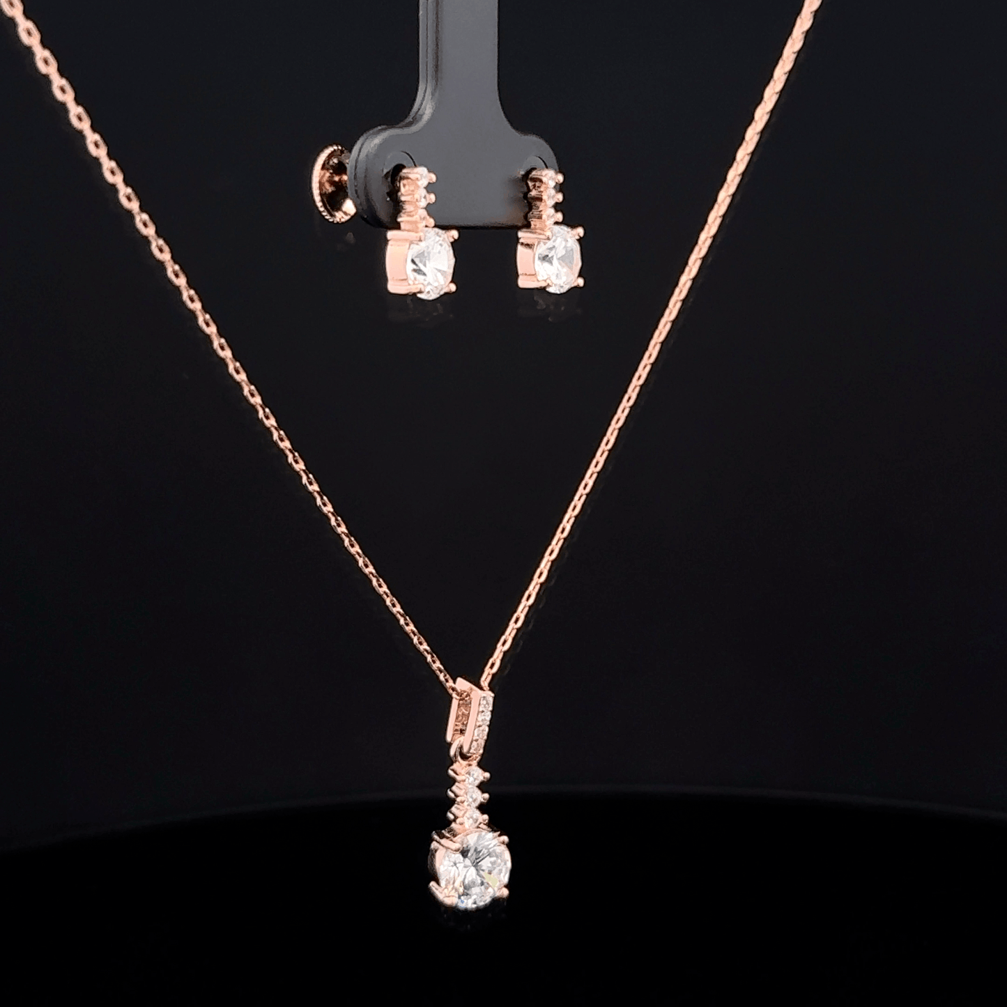 Square Chain Pendant Earrings