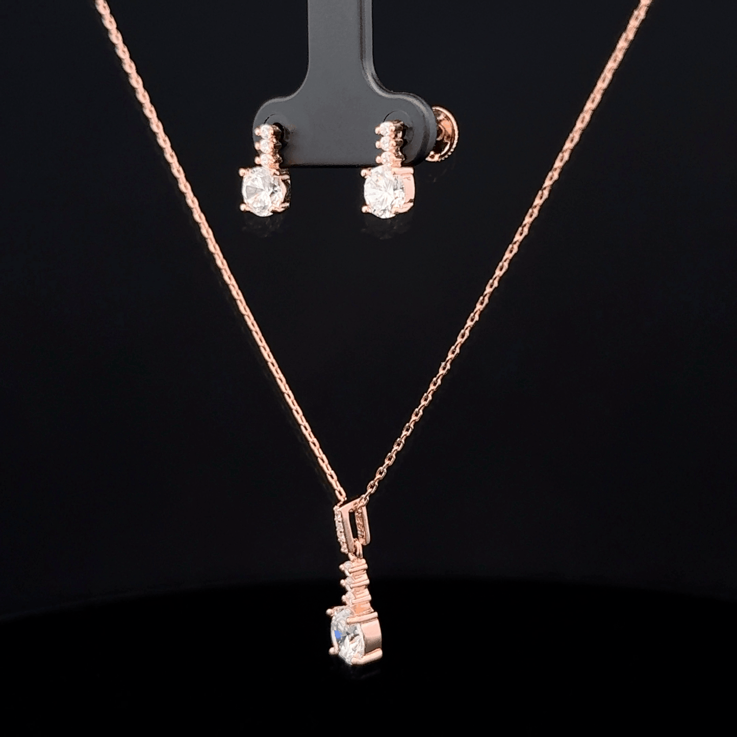 Square Chain Pendant Earrings