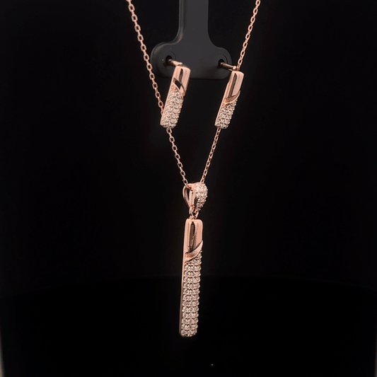 Rectangle Chain Pendant Earrings