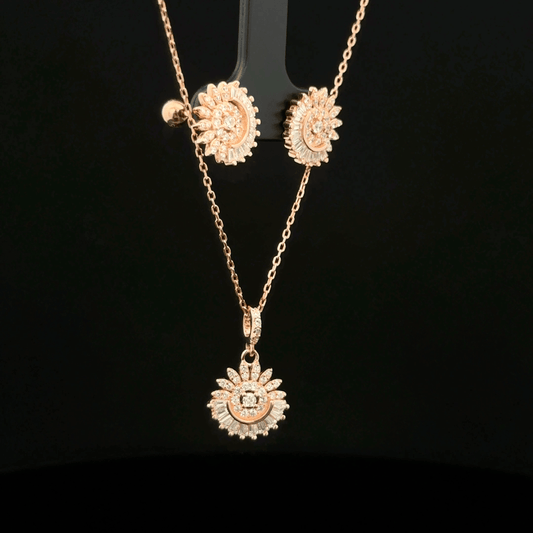 Flower Chain Pendant Earrings