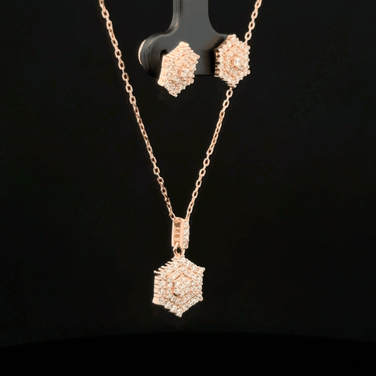 Hexagon Chain Pendant Earrings