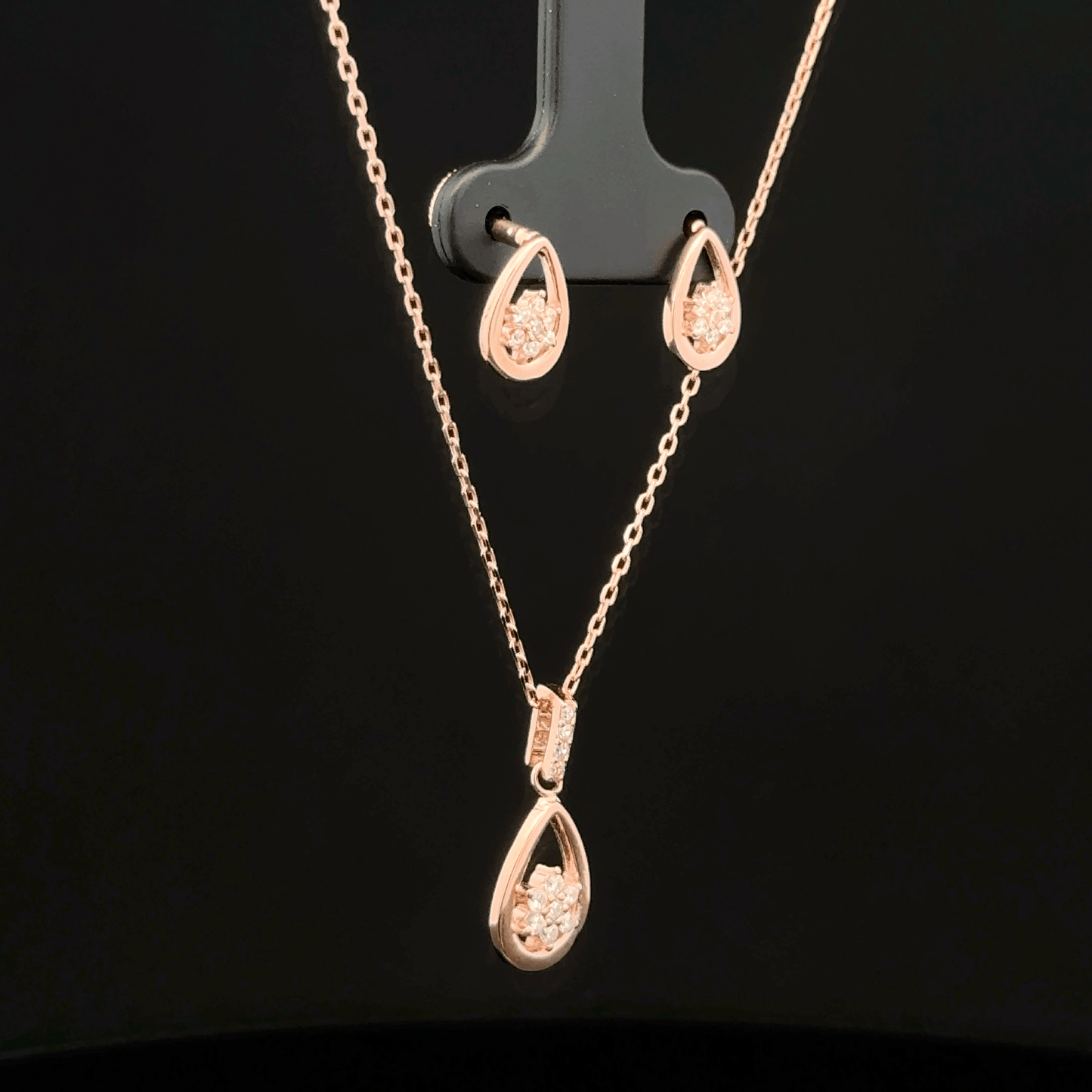 Drop Chain Pendant Earrings
