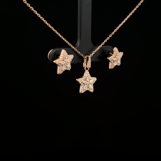 Star Chain Pendant Earrings