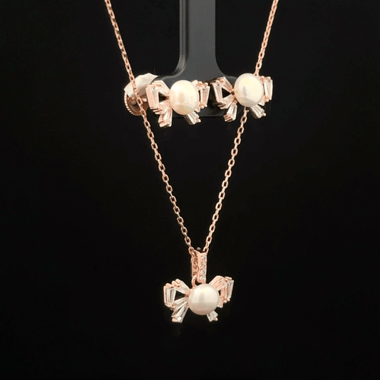 Bow Chain Pendant Earrings