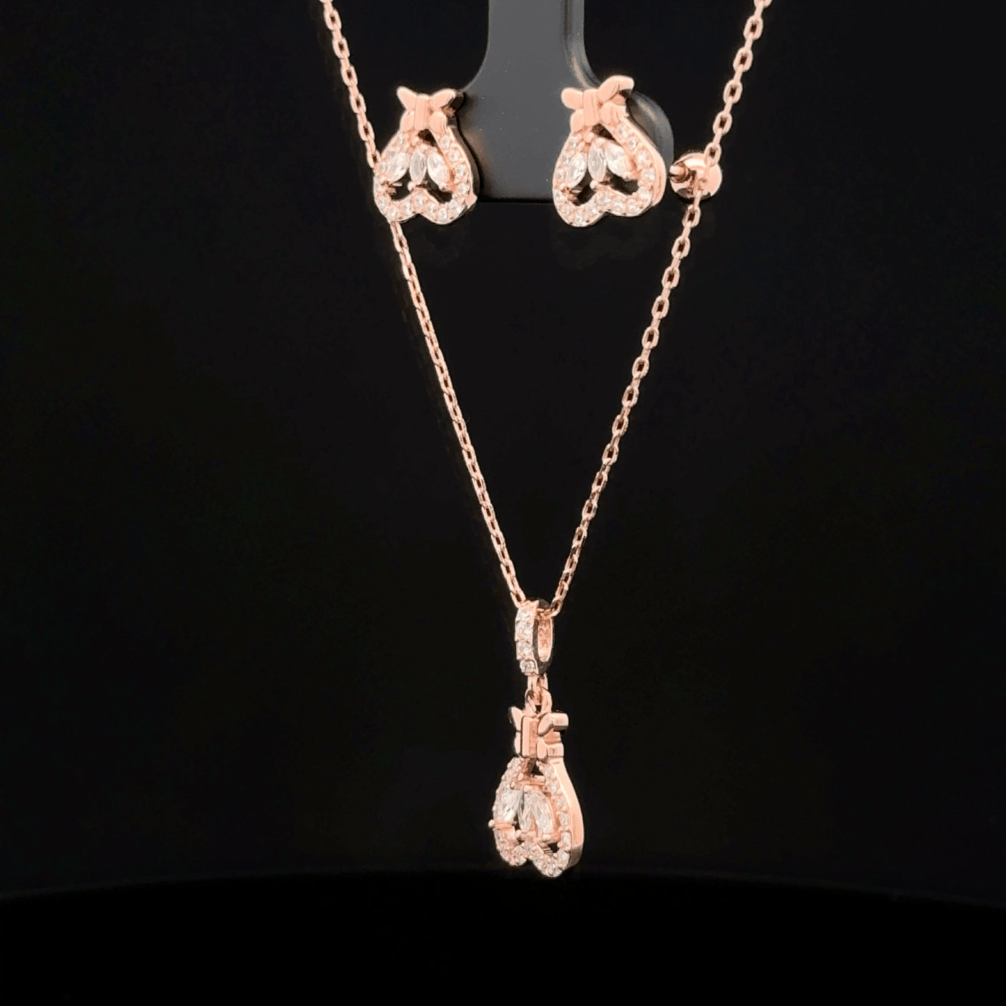 Heart Chain Pendant Earrings